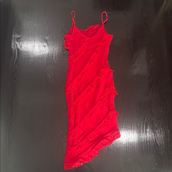 New Red Ruffled Shein Dress - Picture 2 of 3